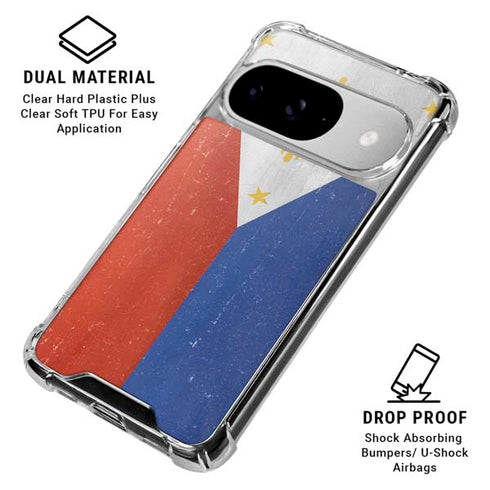 Philippines Flag Distressed Google Pixel 10 Clear Case
